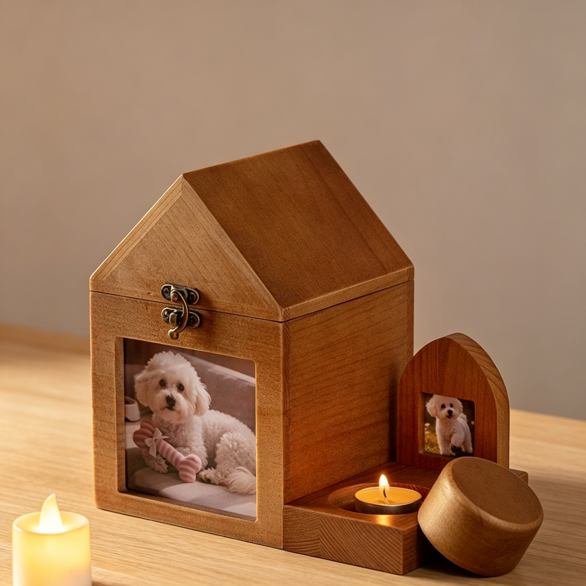 Photo Frame Coffin (Cozy Little House + Complete Set of Candle Holders)