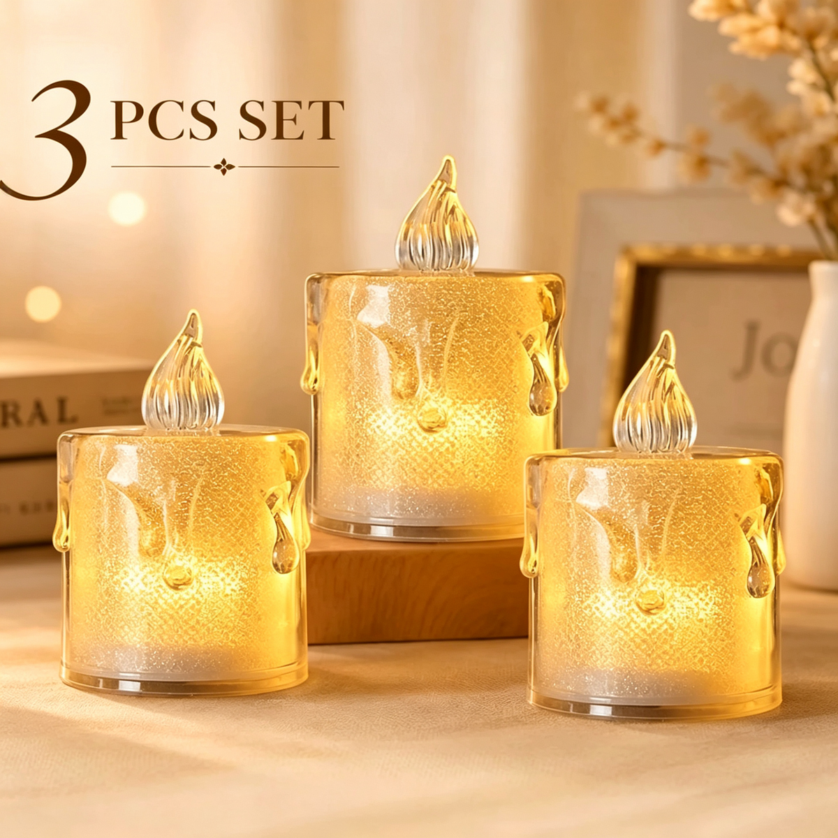 Medium pet electronic ever-burning lamps: 3 + 18 batteries